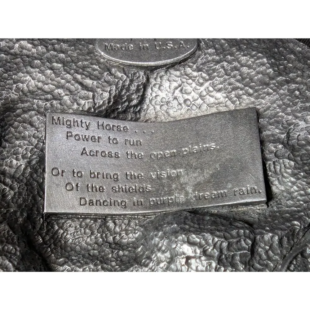 Vintage 1988 Siskiyou Buckle Co Mighty Horse Belt Buckle Solid Pewter Made in...